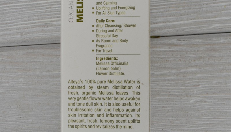 Alteya Organics Certified Organic Melissa Water Spray отзывы