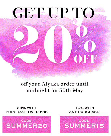 скидки до 20% на Alyaka