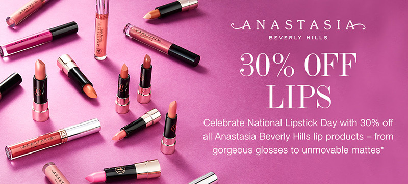 Скидка 30% на помады Anastasia Beverly Hills Скидка 30% на помады Anastasia Beverly Hills