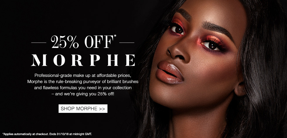 Скидка 25% на косметику Morphe на CultBeauty
