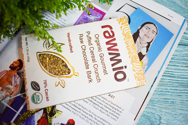 Rawmio Organic Gourmet Puffed Cereal Crunch Raw Chocolate Bark