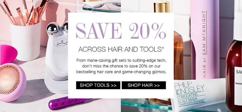 Скидка 20% на средства для волос и девайсы на CultBeauty