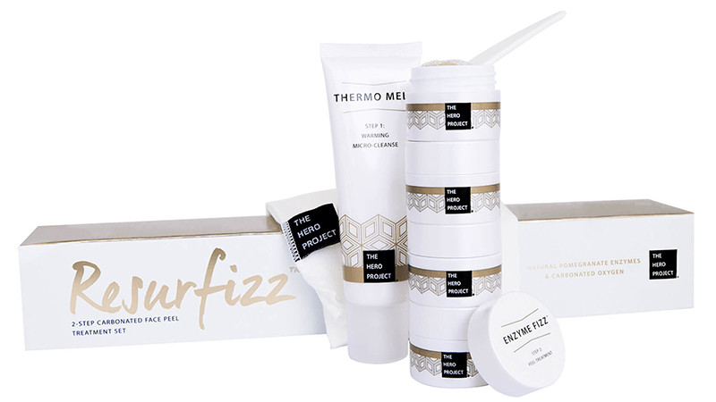 The Hero Project Resurfizz, 2-Step Carbonated Face Peel Treatment Set 