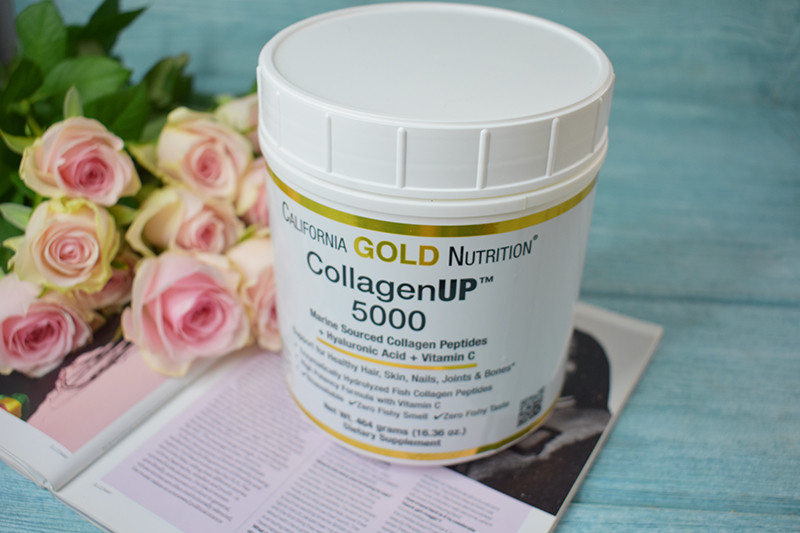California Gold Nutrition Collagen UP 5000 Marine-Sourced Collagen Peptides + Hyaluronic Acid + Vitamin C