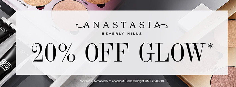 Скидка 20% на хайлайтеры Anastasia Beverly Hills