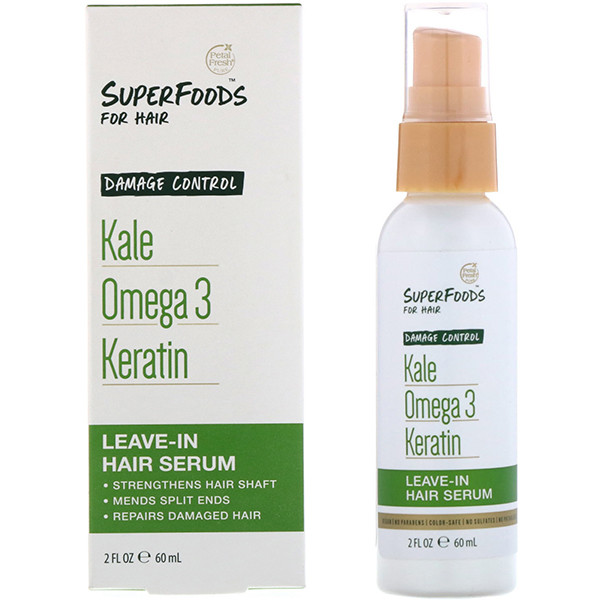 Petal Fresh Pure SuperFoods for Hair Damage Control Leave-In Hair Serum Kale Omega 3 & Keratin 