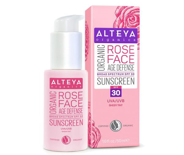 Alteya Certified Organic Sunscreen Rose Face Cream SPF30