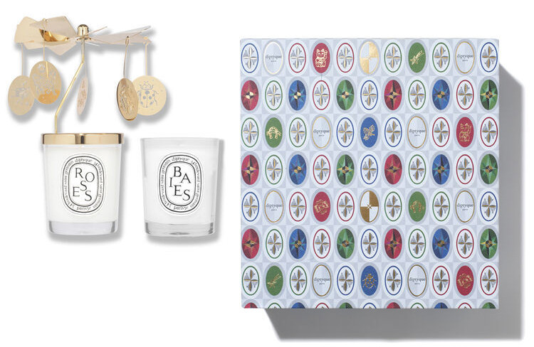 Diptyque Carousel Set with two Candles: Baies and Roses