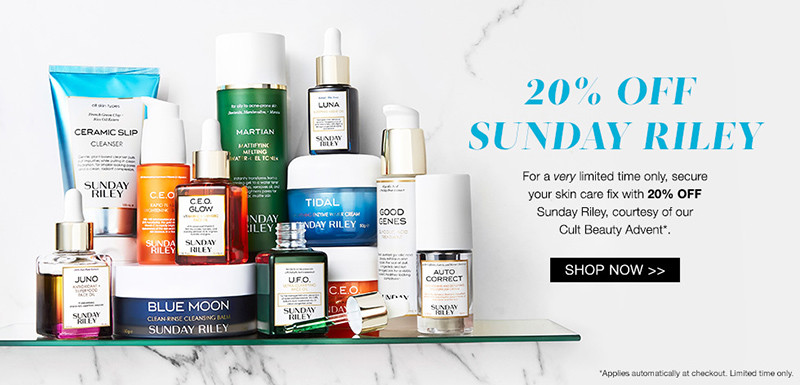 Скидка 20% на Sunday Riley