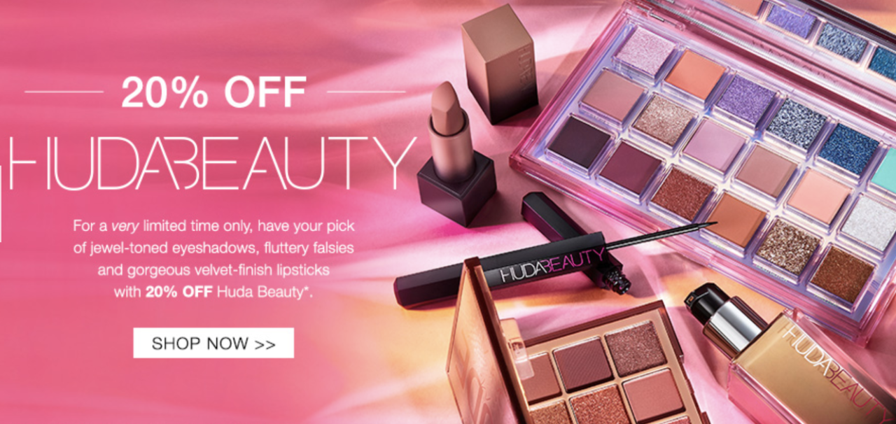 Скидка 20% на Huda Beauty