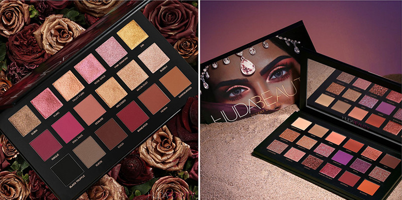 Скидка 30% на палетки Huda Beauty Rose Gold Remastered Palette и Desert Dusk Palette 