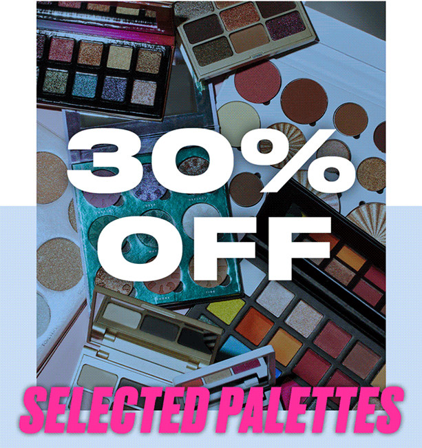 Скидка 30% на палетки на BeautyBay