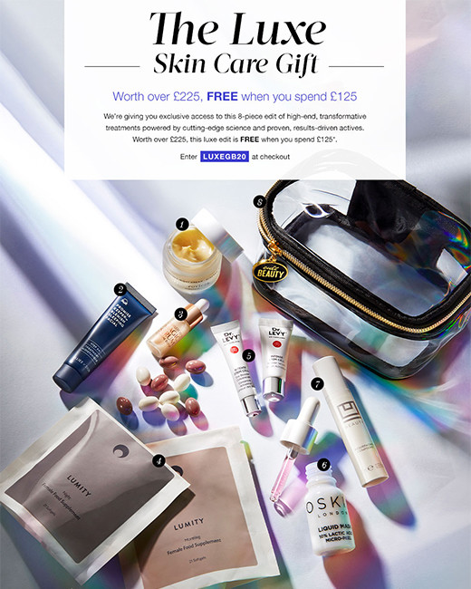 Cult Beauty The Luxe Skin Care Gift Goody Bag