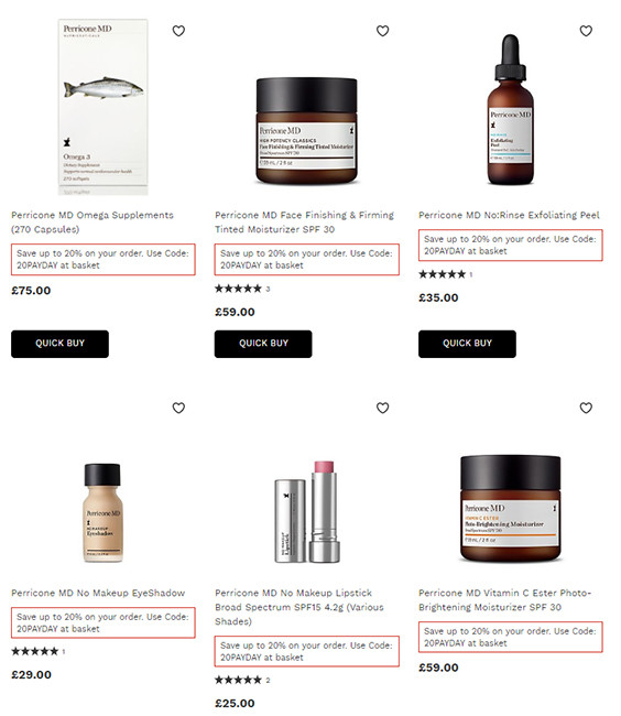 скидка 35% на perricone md