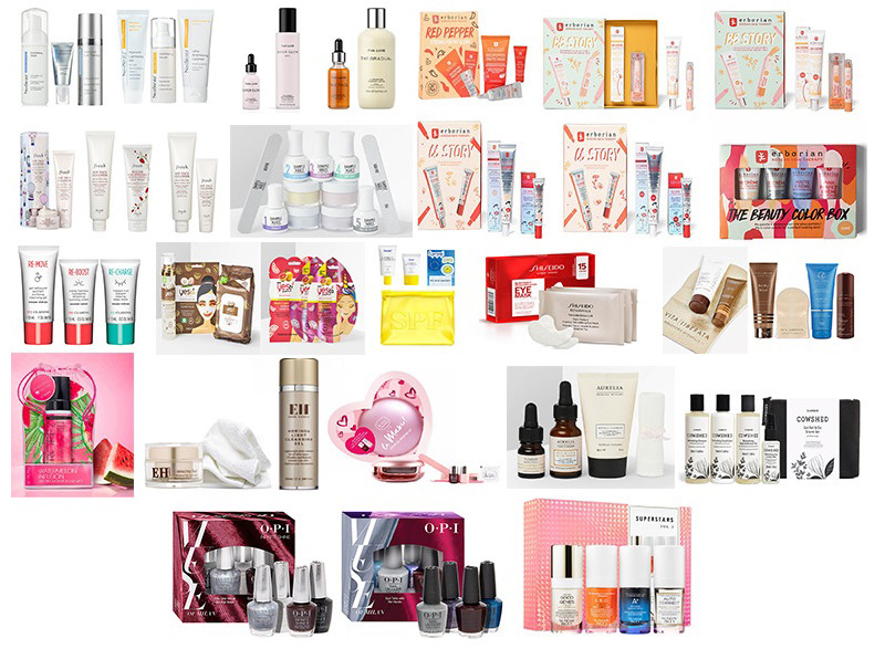 промо-наборы Neostrata, Tan Luxe, Erborian, Fresh, Sample Beauty, Yes To, Supergoop, Shiseido, Clarins, Vita Liberata, Emma Hardie, Le Mini Macaron, St Tropez, OPI, Cowshed, Le Couvent, Aurelia Probiotic Skincare, Sunday Riley