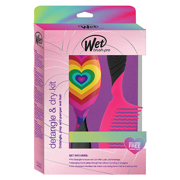 WetBrush Detangle and Dry Kit: Detangler, Comb and Hair Turban