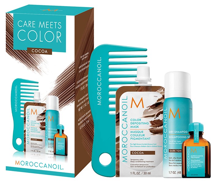 Moroccanoil Care Meets Colour Brunette Bundle with Free Comb Cocoa