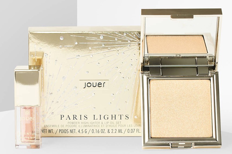 Jouer Cosmetics Paris Lights Powder Highlighter and Lip Oil Set