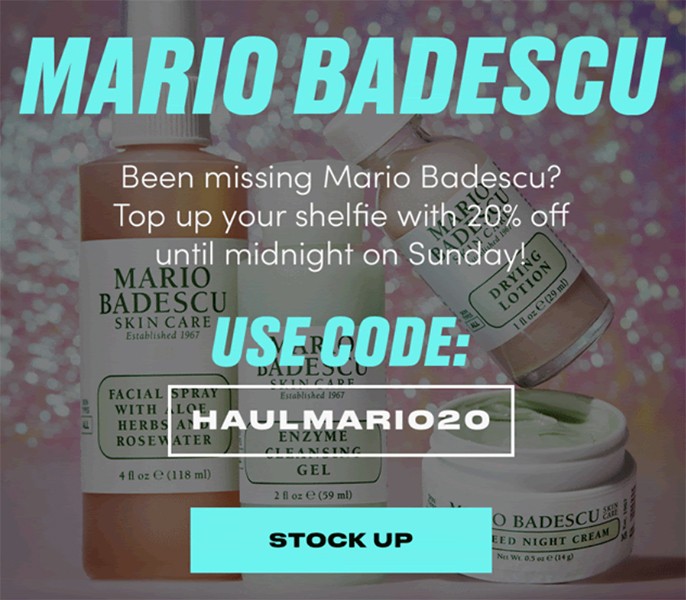 Скидка 20% на Mario Badescu