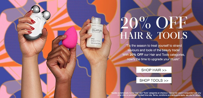 Скидка 20% на средства для волос и девайсы на Cult Beauty