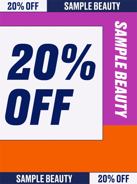 Скидка 20% на Sample Beauty