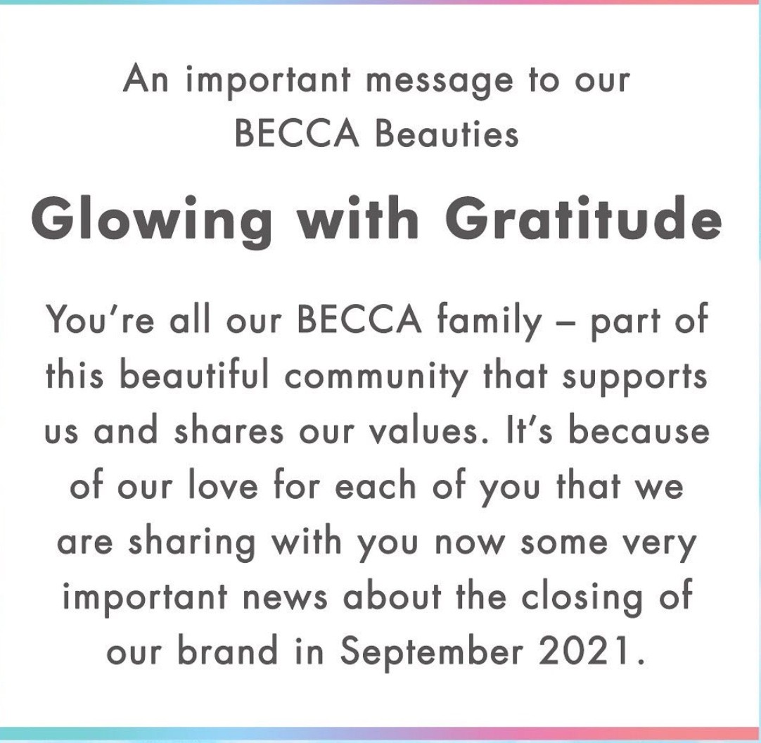 Закрытие бренда Becca