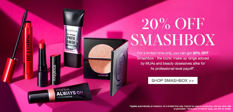 Скидка 20% на Smashbox