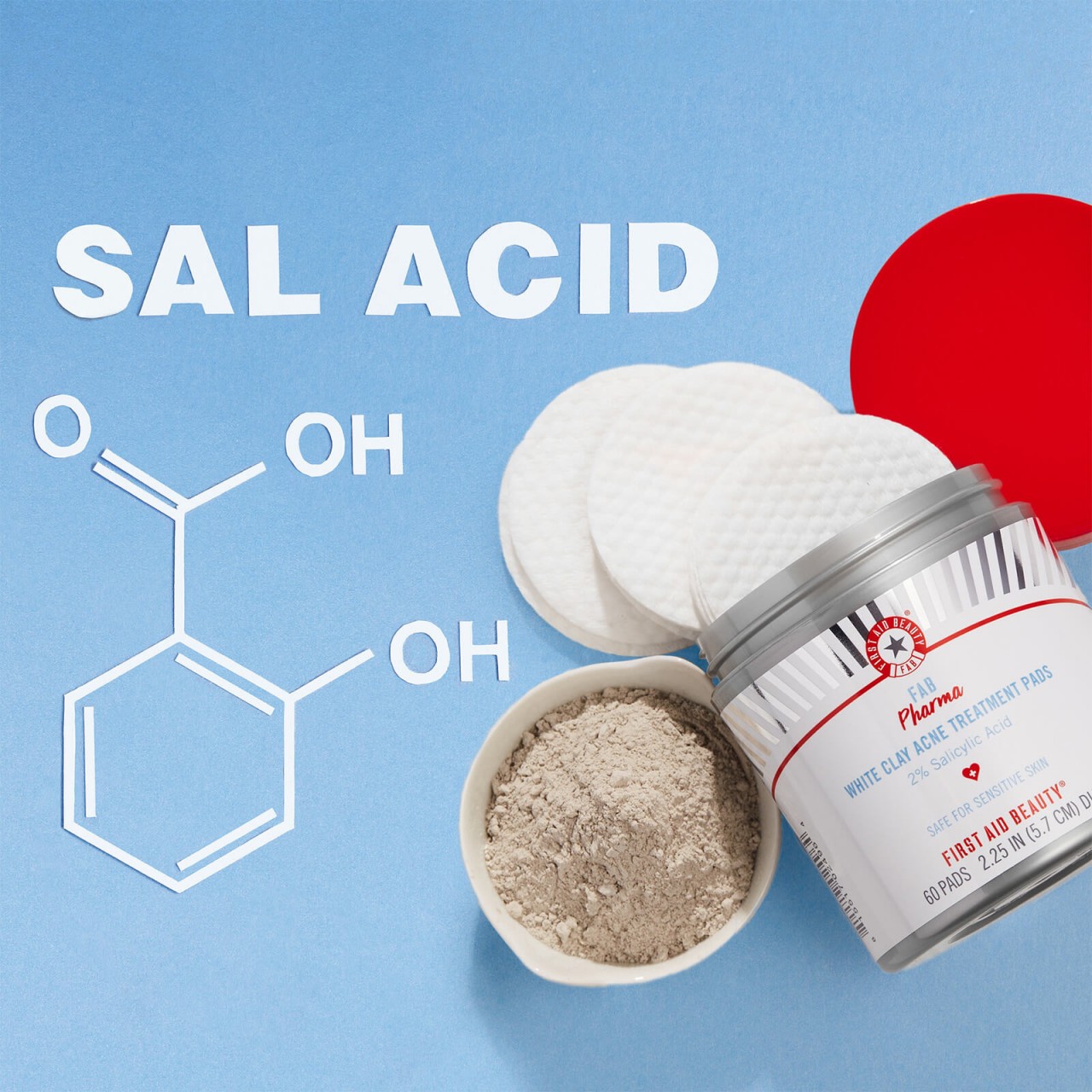 First Aid Beauty Pharma White Clay Acne Treatment Pads with 2% Salicylic Acid