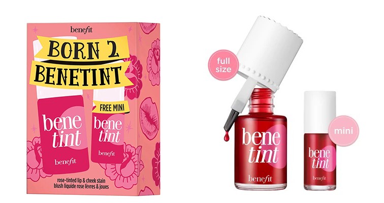 Benefit Born 2 Benetint Rose Tinted Lip & Cheek Tint Duo Set Benefit Born 2 Benetint Rose Tinted Lip & Cheek Tint Duo Set