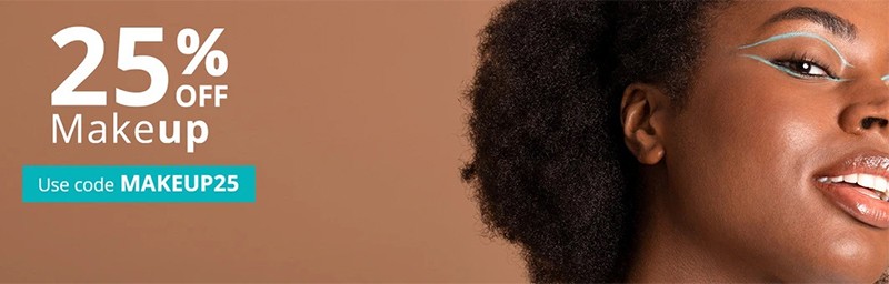 скидка 25% на декоративную косметику на Feelunique