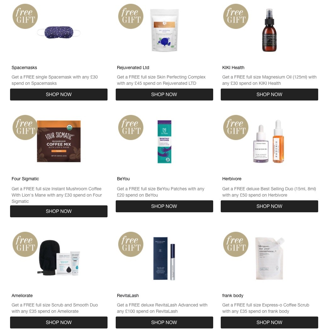 подарки на Cult Beauty