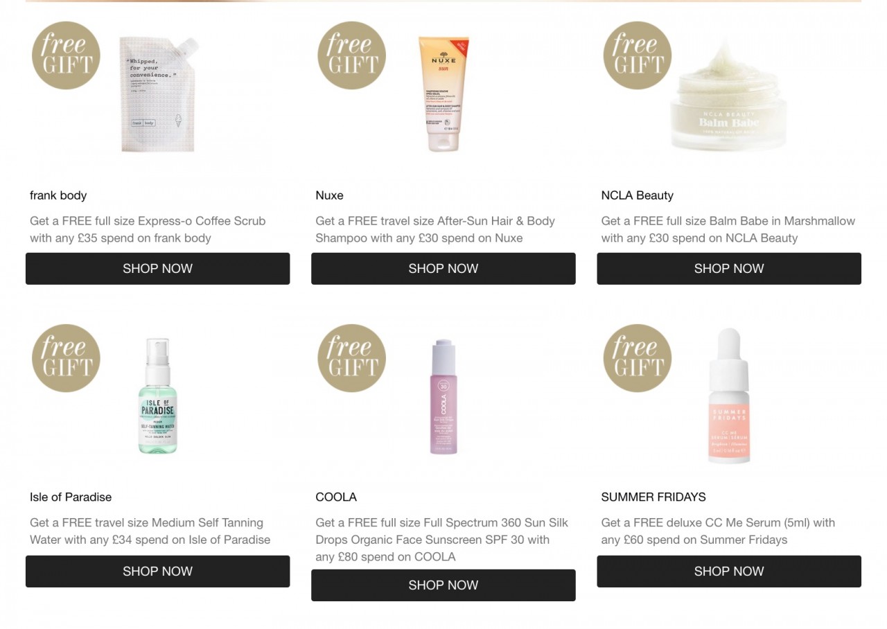 подарки на Cult Beauty