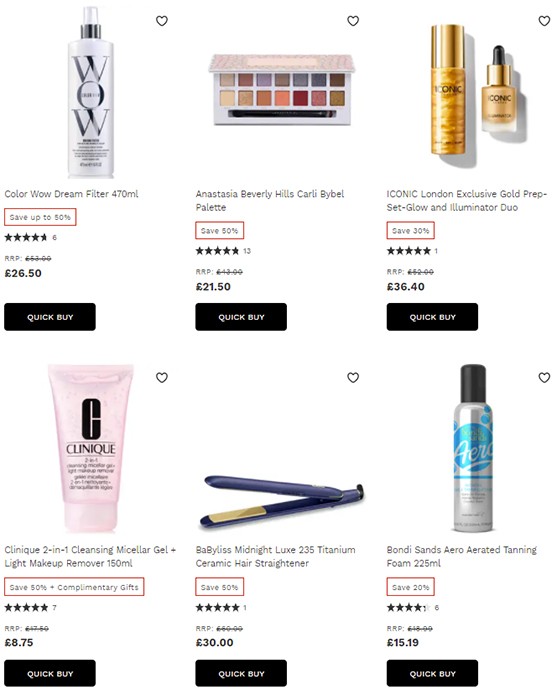 распродажа со скидками до 40% + экстра-скидка на LookFantastic распродажа со скидками до 40% + экстра-скидка на LookFantastic