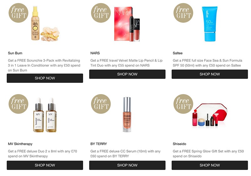 подарки на Cult Beauty