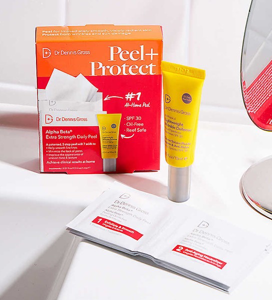 Dr. Dennis Gross Skincare Peel + Protect Alpha Beta® Extra Strength Daily Peel and All-Physical Lightweight Wrinkle Defense SPF 30 kit Dr. Dennis Gross Skincare Peel + Protect Alpha Beta® Extra Strength Daily Peel and All-Physical Lightweight Wrinkle Defense SPF 30 kit