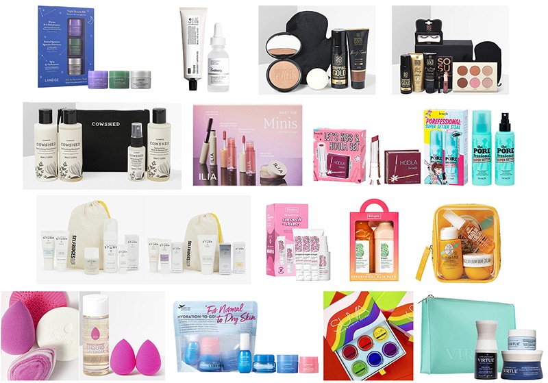 наборы Laneige, Deciem, Sosu by Suzanne Jackson, Cowshed, Benefit, Briogeo, Ilia Beauty, Dr Barbara Sturm, BeautyBlender, Sol de Janeiro, Suva Beauty, Virtue