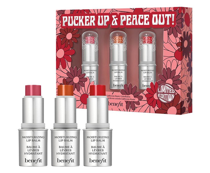 Benefit Pucker Up & Peace Out Moisturising Lip Balm Trio Set