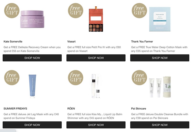 подарки на Cult Beauty