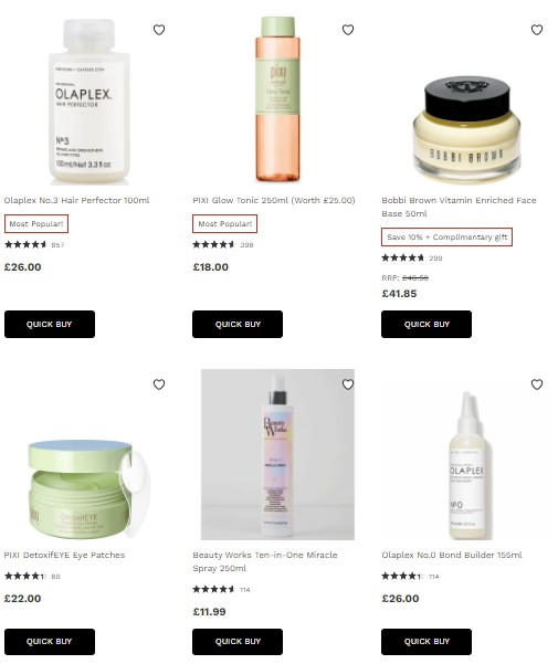 Несколько акций на международной версии LookFantastic