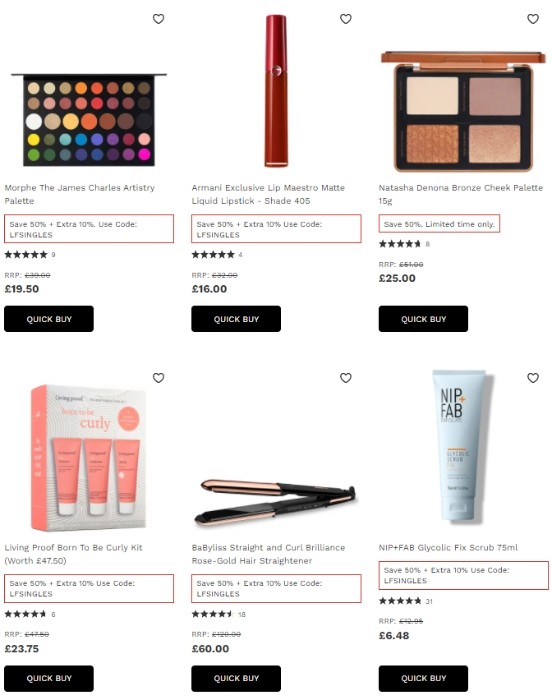 скидка 50% на Lookfantastic