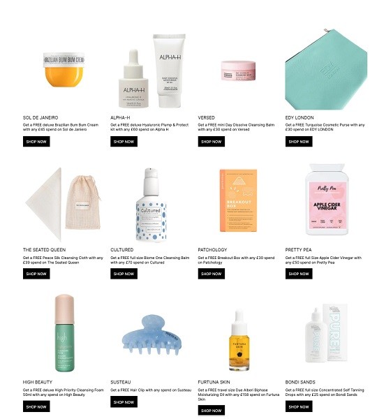 Подарки на Cult Beauty и Space NK