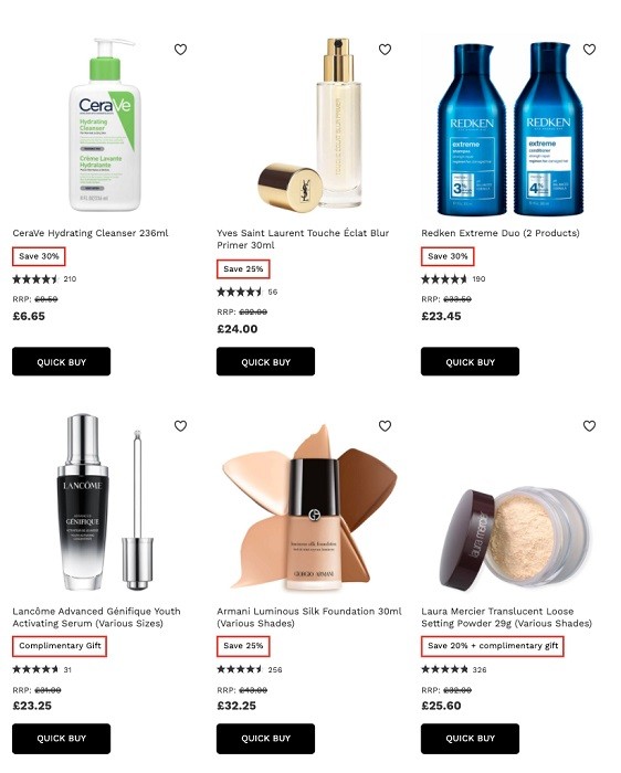 распродажа на Lookfantastic