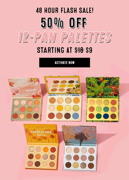 скидка 50% на палетки Colour Pop 