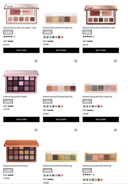 Скидка 20% на Natasha Denona
