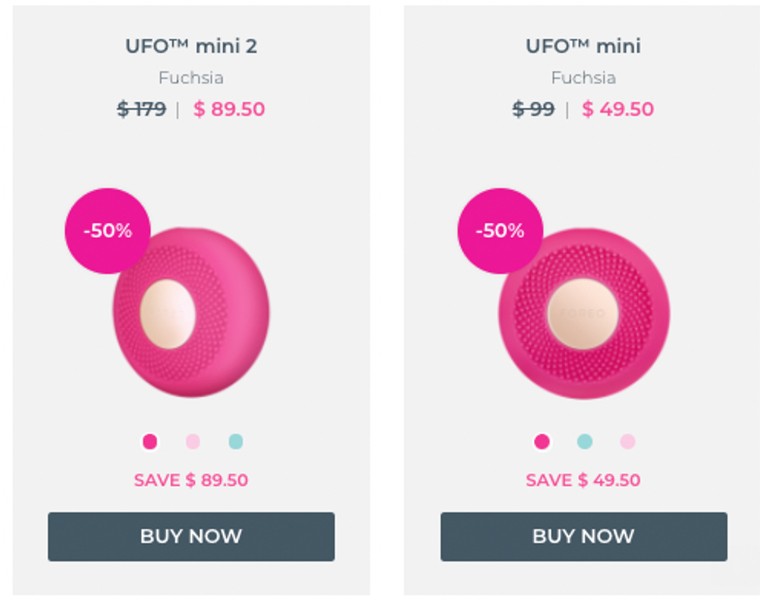 скидка 50% на Foreo UFO mini