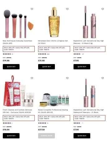 скидки до 70% + 15% на Lookfantastic