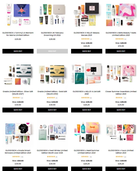 распродажа на Glossybox 