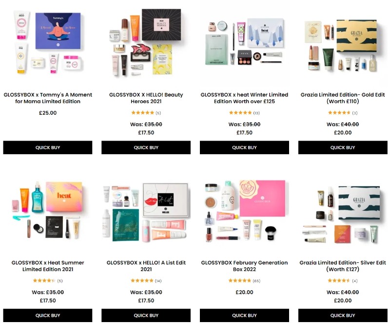 скидки до 50% на коробочки Glossybox 