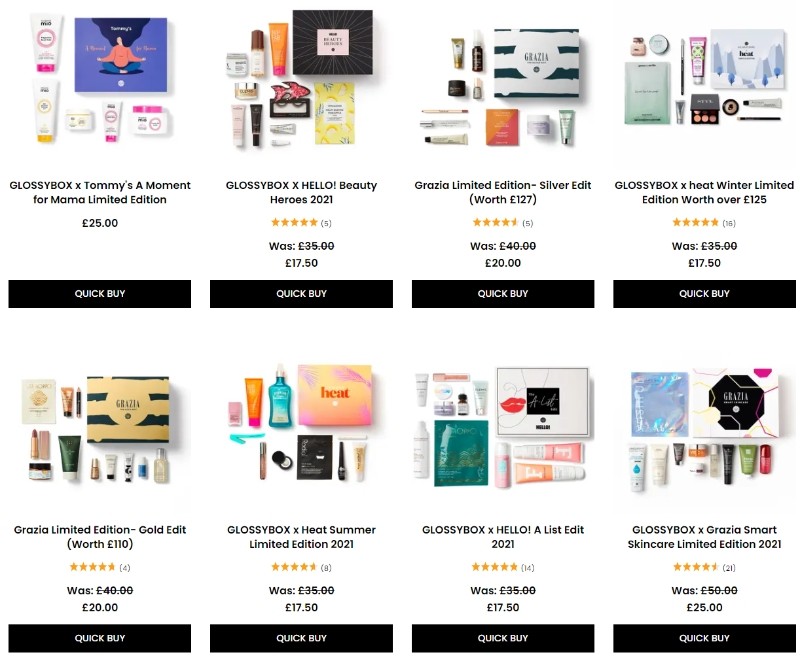 скидки до 50% на боксы GlossyBox Boxes
