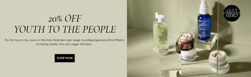 скидка 20% на Youth To The People